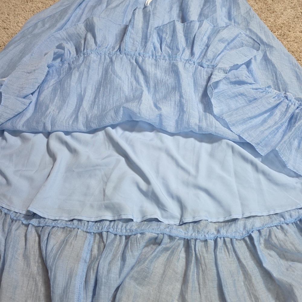 12TH TRIBE Light Blue Dahlia Maxi Skirt and Matching Tie Top Size Large - Picture 6 of 13